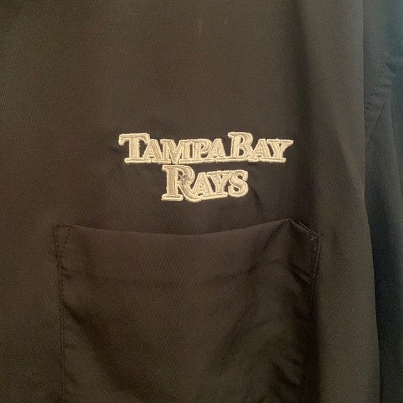 NWT Mens Black Antigua Tampa Bay Rays short sleeve Button Down Shirt Size XL - Picture 2 of 6
